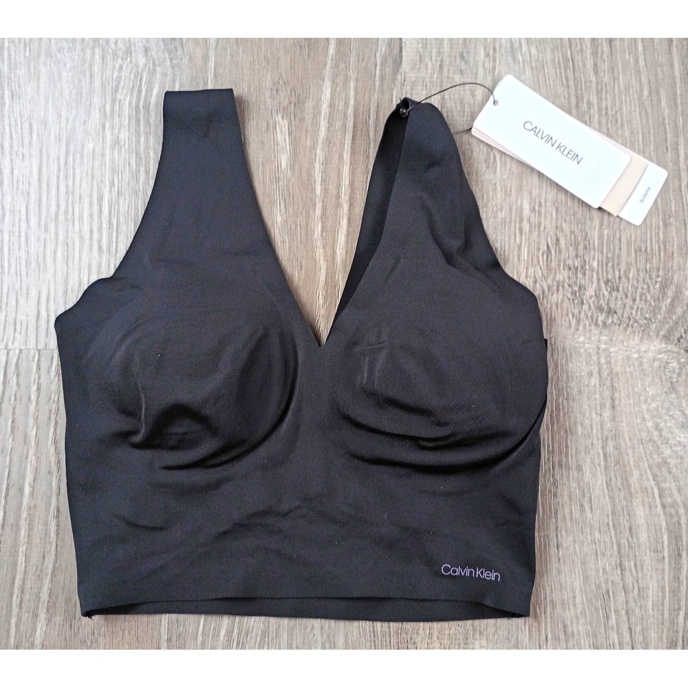 Calvin Klein Invisibles Wireless Seamless Pullover Bralette Black XS NEW
